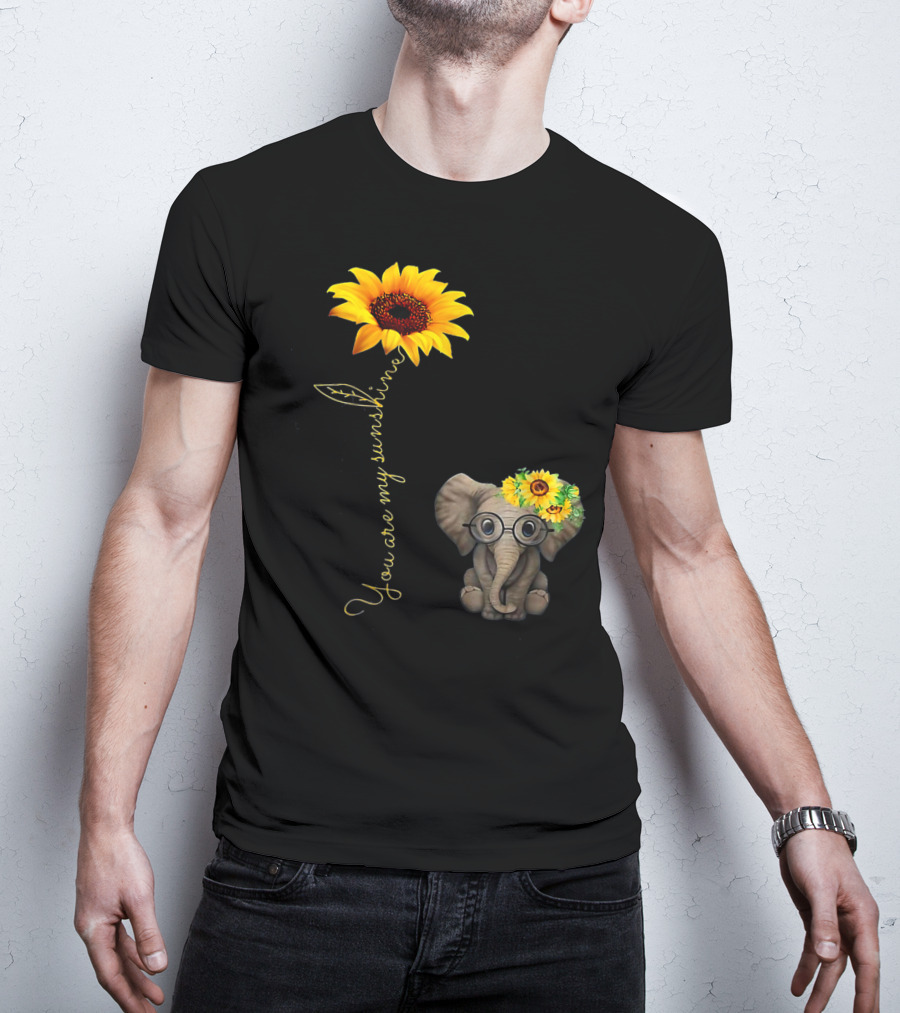 You Are My Sunshine Sunflower Elephant Hippie T-Shirt