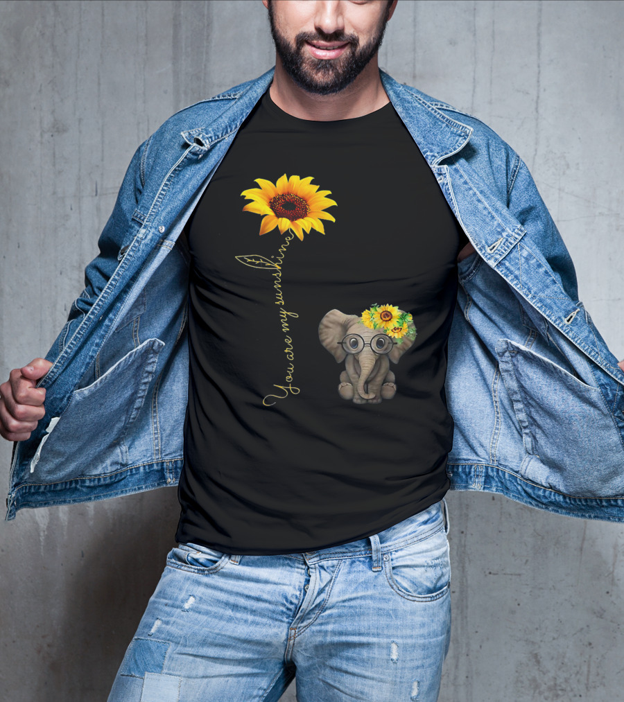 You Are My Sunshine Sunflower Elephant Hippie T-Shirt