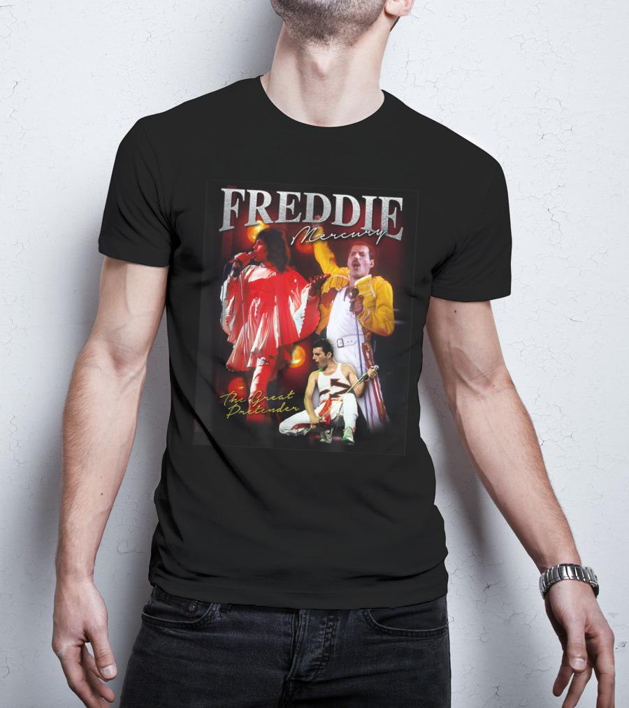 Freddie Mercury The Great Pretender Concert Image Montage T-Shirt