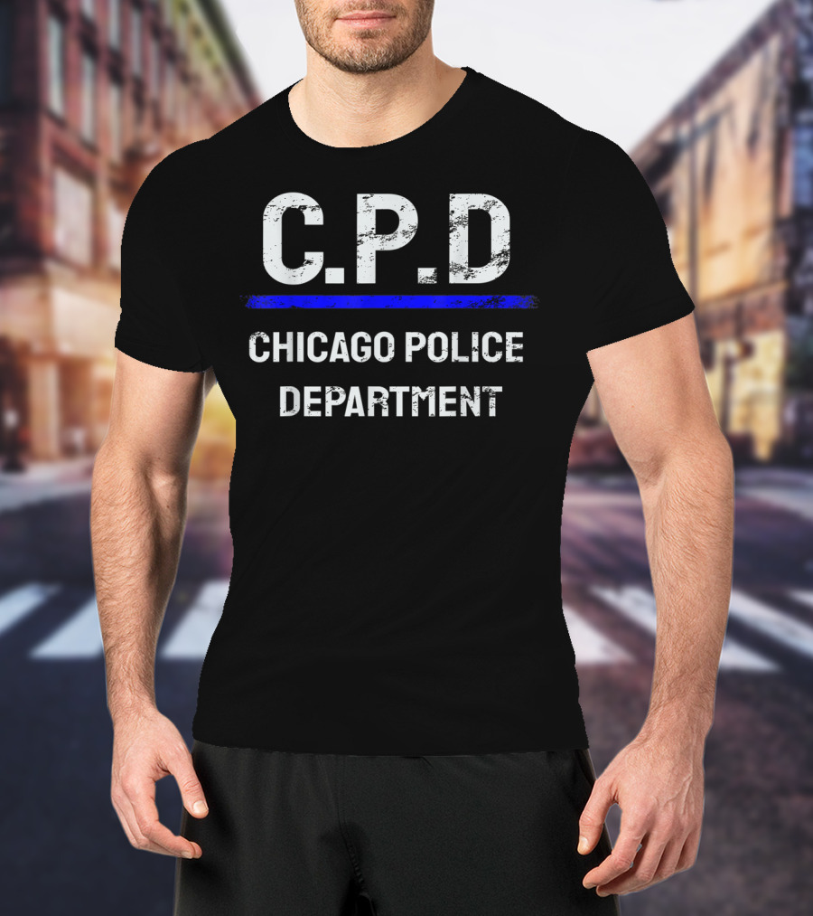 Thin Blue Line C.P.D Chicago Police Department T-Shirt