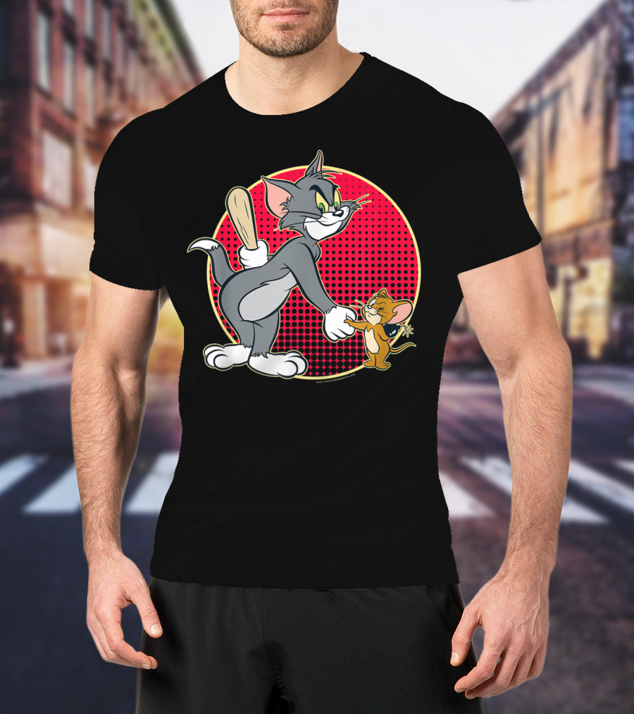Tom And Jerry Classic Cartoon Characters Playful Moment T-Shirt