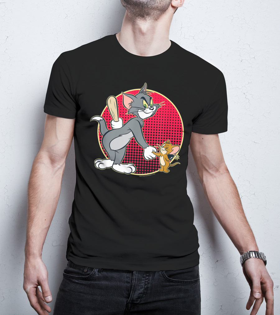 Tom And Jerry Classic Cartoon Characters Playful Moment T-Shirt