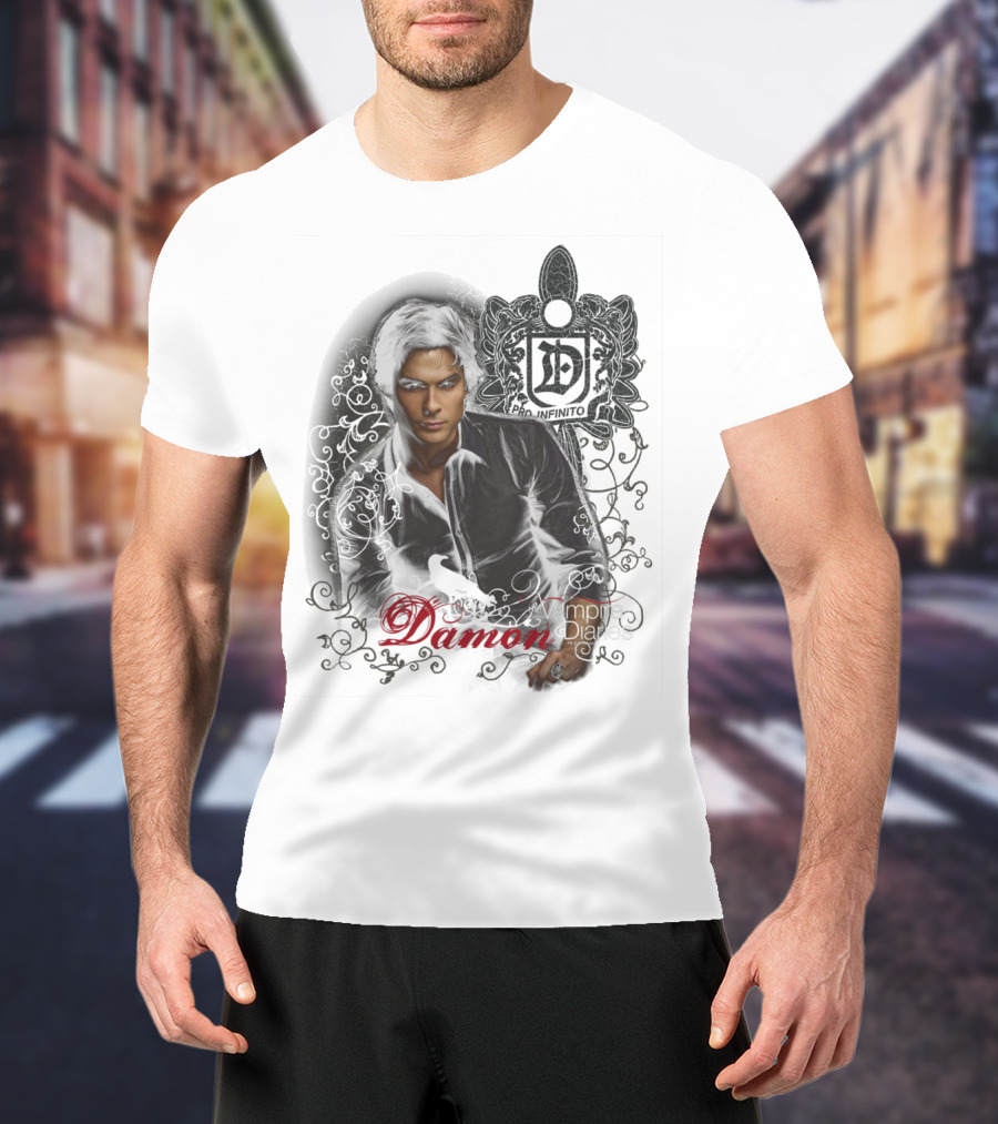Damon The Vampire Diaries Text T-Shirt
