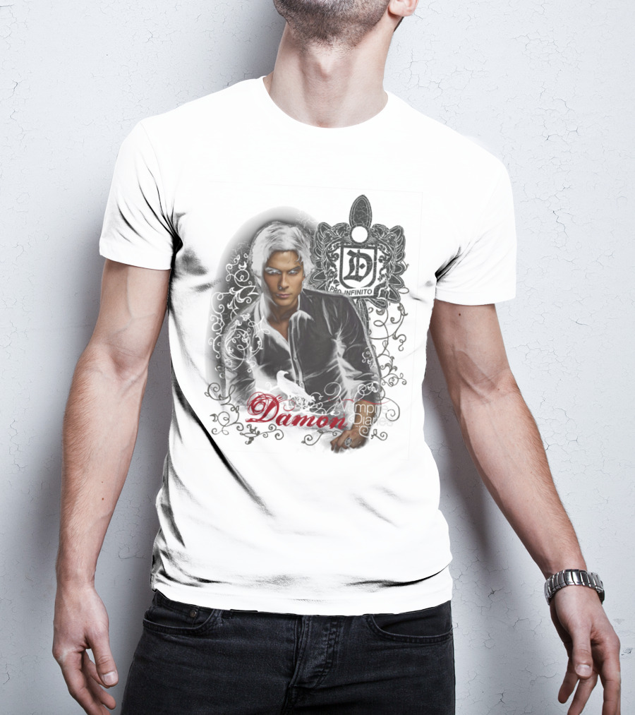 Damon The Vampire Diaries Text T-Shirt