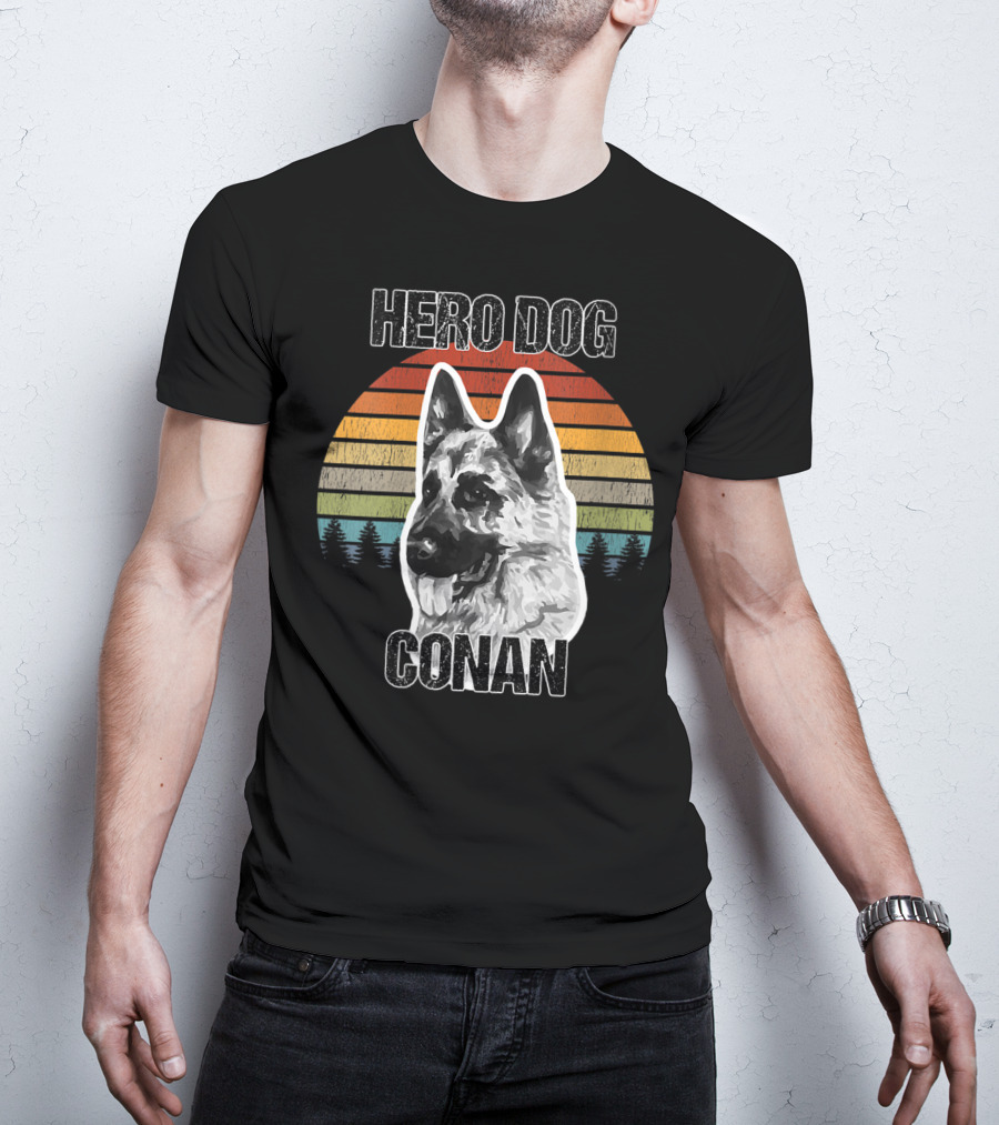 Hero Dog Conan Vintage Style Sunset Stripes T-Shirt