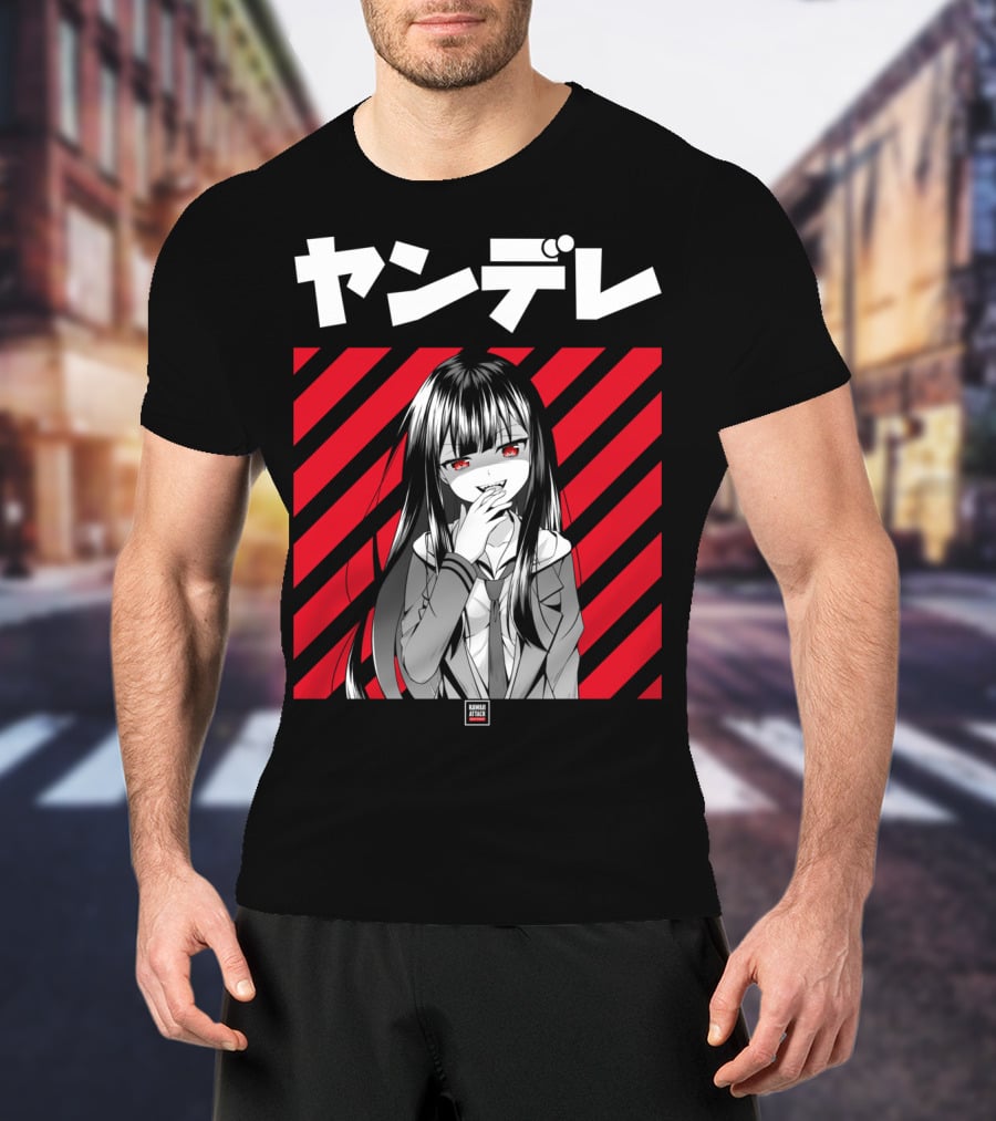 Yandere Japanese Anime Red Eyes Dark Hair Manga T-Shirt