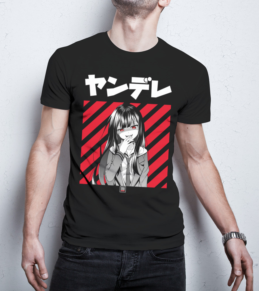Yandere Japanese Anime Red Eyes Dark Hair Manga T-Shirt