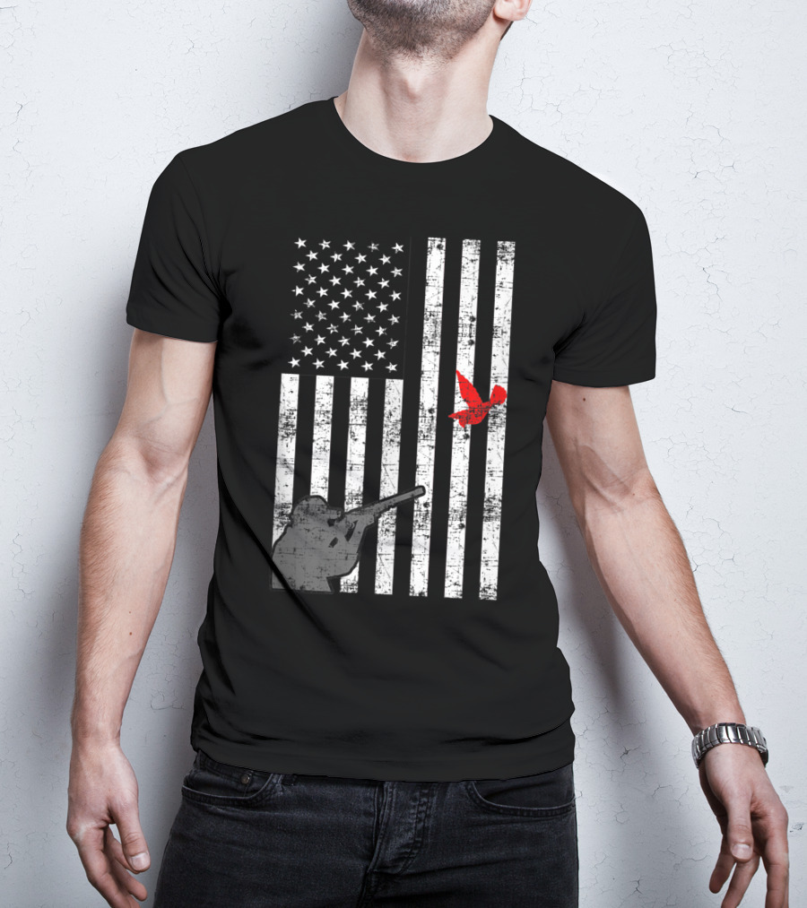 American Flag Bird Hunter Trapping USA Loyal Hunter T-Shirt
