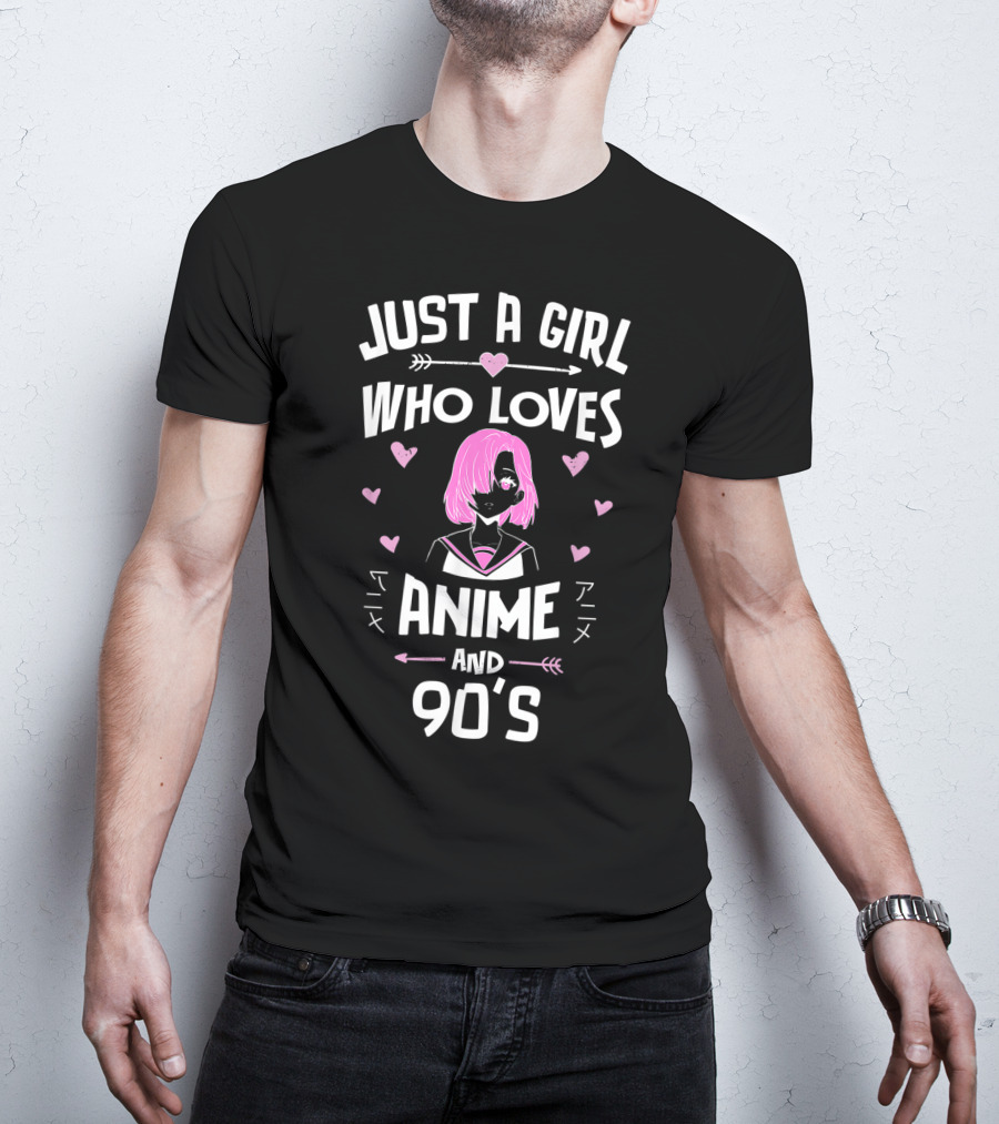 Just A Girl Who Loves Anime And 90's Anime Aesthetic T-Shirt