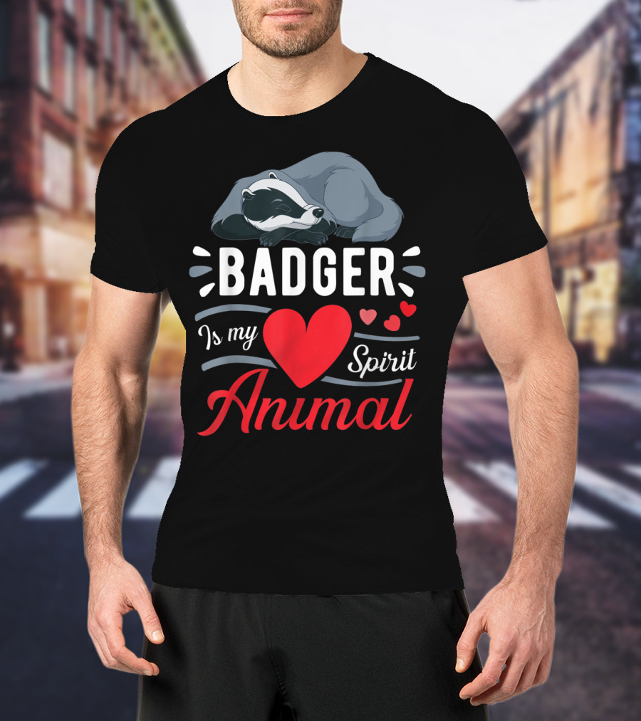 Badger Is My Love Spirit Animal Cute Badger Sleeping T-Shirt
