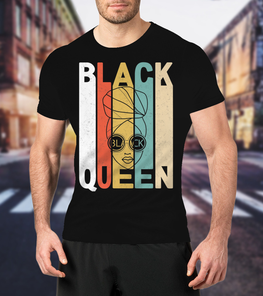 BLACK QUEEN Afro Headwrap Sunglasses T-Shirt