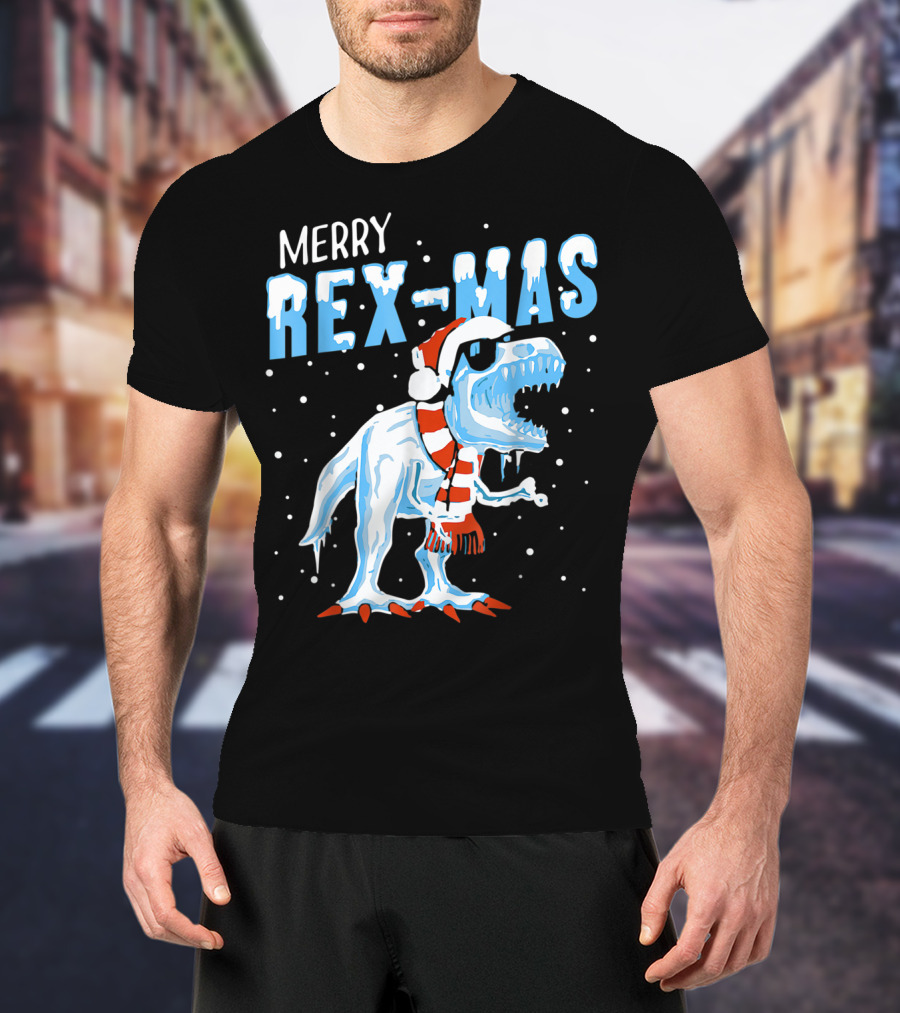Merry Rexmas Santa Dinosaur Christmas T-Shirt
