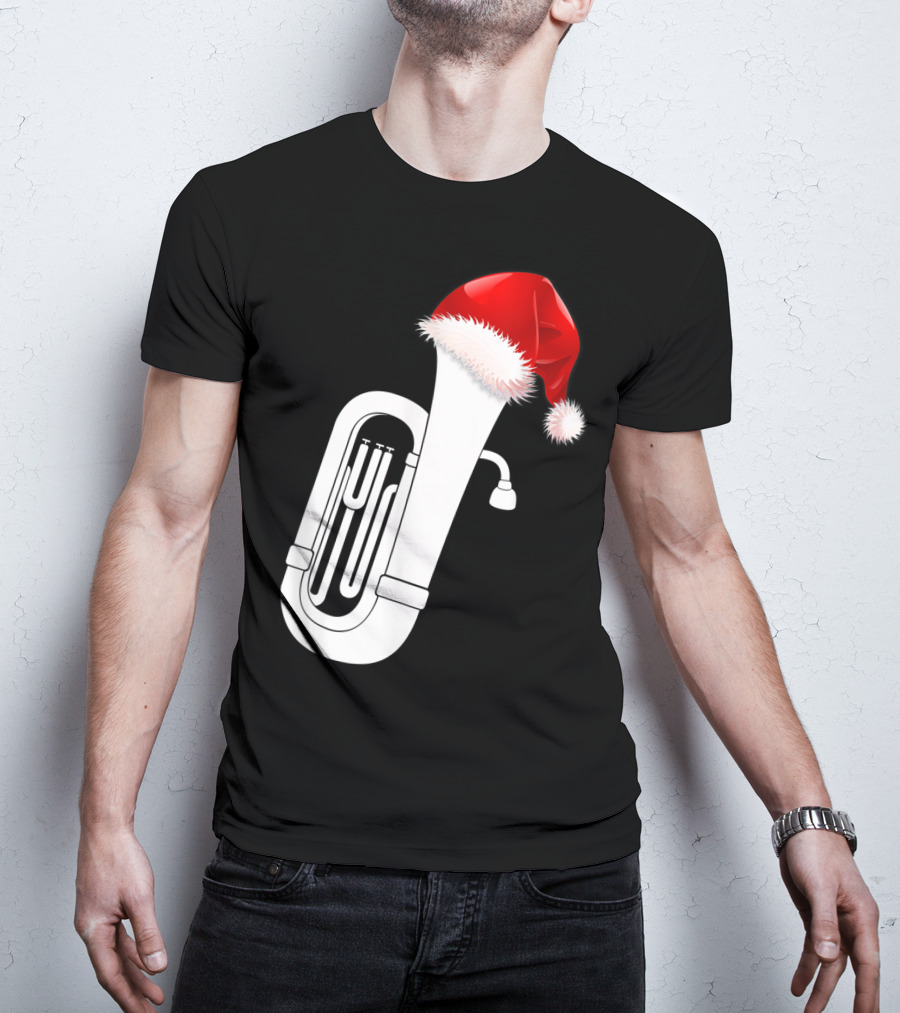 Christmas Tuba Santa Band Players Festive Holiday Instrument T-Shirt