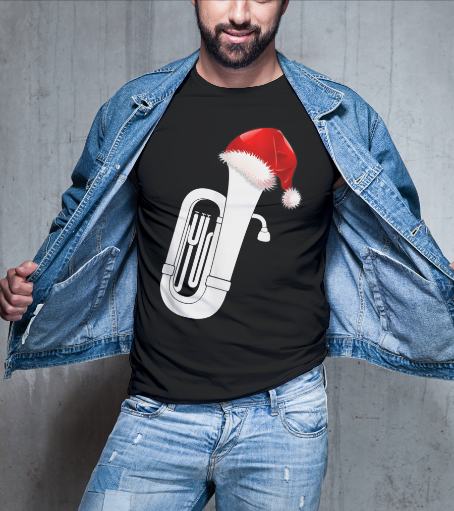 Christmas Tuba Santa Band Players Festive Holiday Instrument T-Shirt