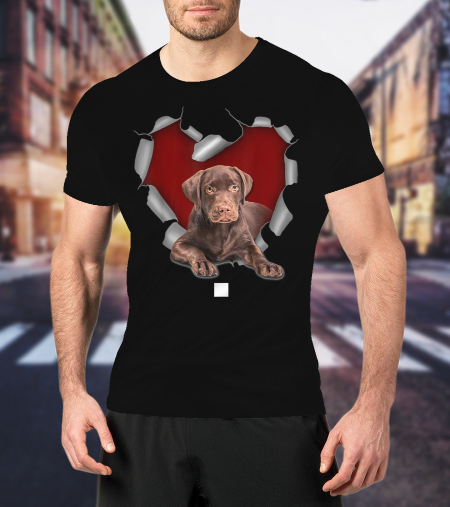 Cute Torn Heart Labrador Retriever Dog T-Shirt