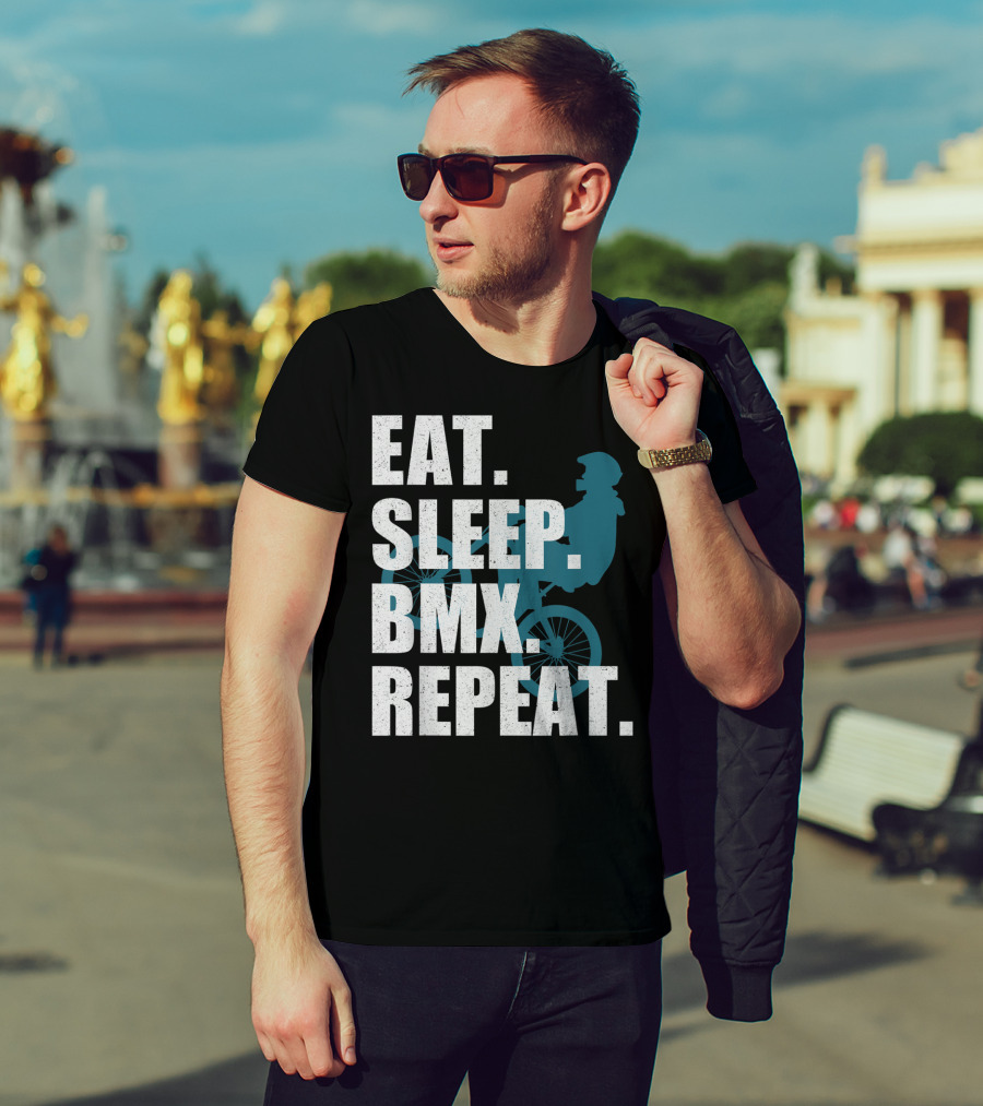 Eat Sleep BMX Repeat Funny Vintage BMX Rider T-Shirt