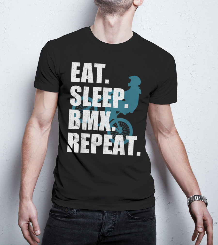 Eat Sleep BMX Repeat Funny Vintage BMX Rider T-Shirt