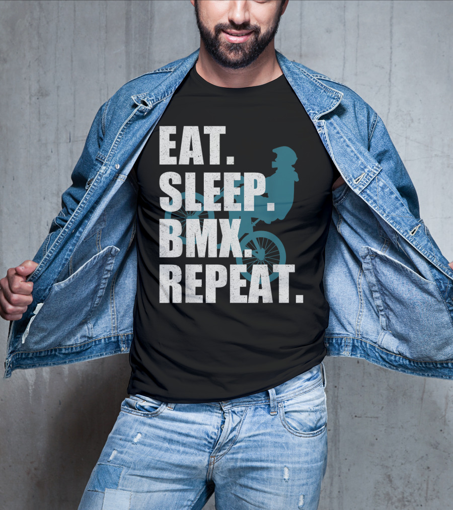 Eat Sleep BMX Repeat Funny Vintage BMX Rider T-Shirt