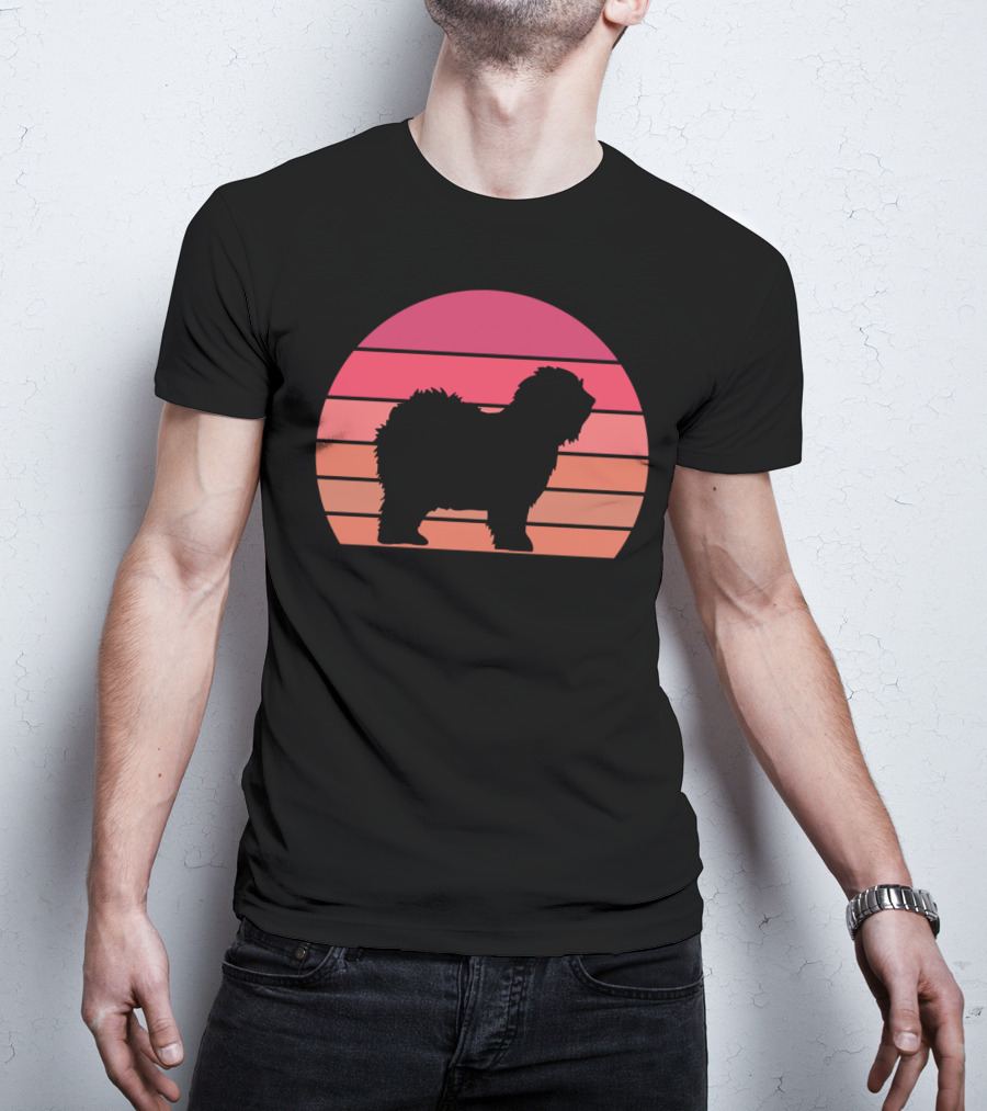 English Sheepdog Cool Vintage Sunset T-Shirt