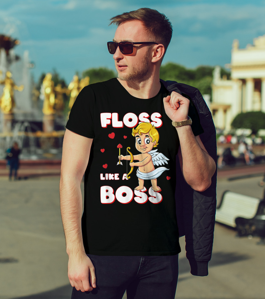 Floss Like A Boss Cupid Valentine's Day Bow Arrow Hearts T-Shirt