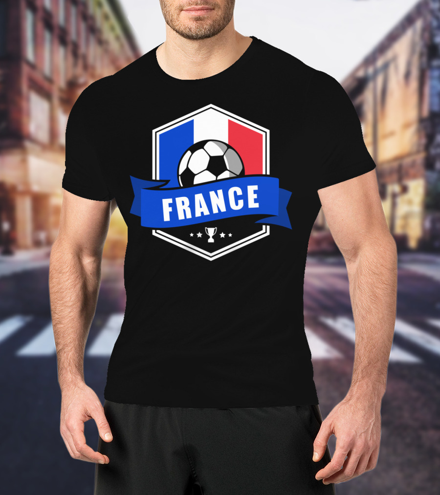 France Soccer French Team Ball Flag Trophy Fan T-Shirt