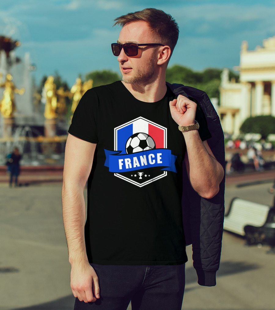 France Soccer French Team Ball Flag Trophy Fan T-Shirt