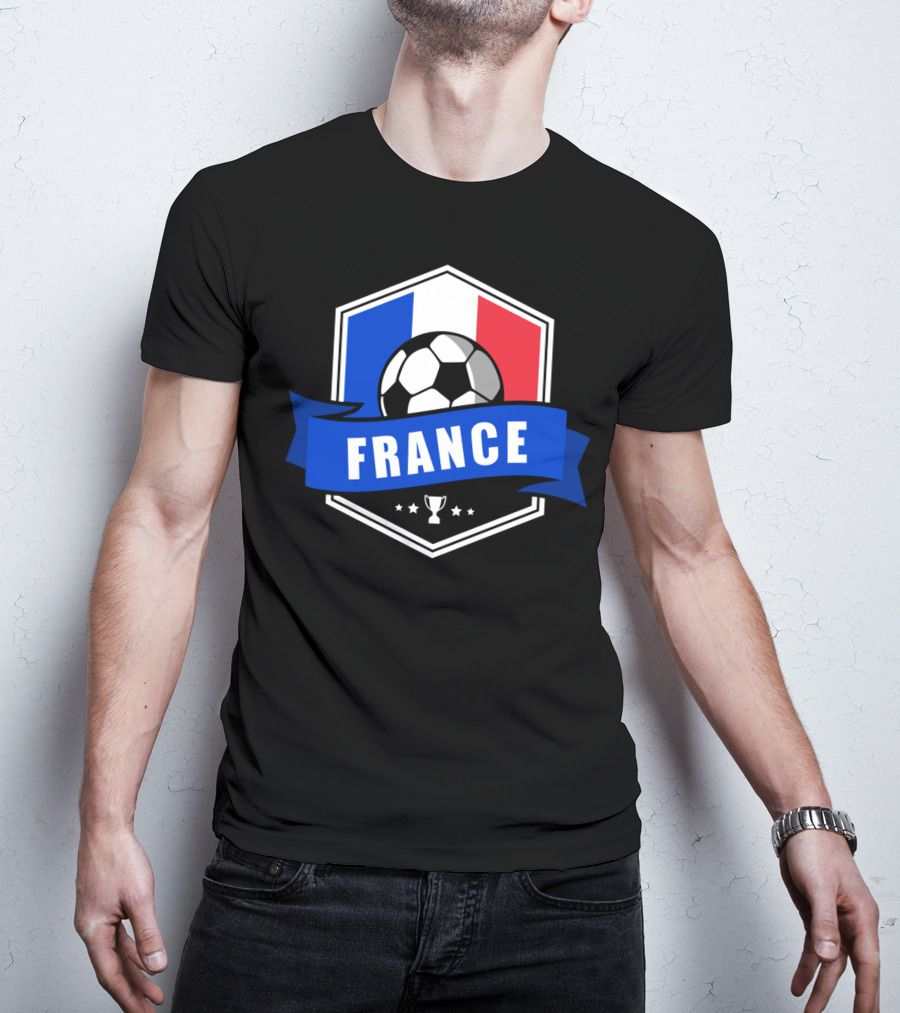 France Soccer French Team Ball Flag Trophy Fan T-Shirt