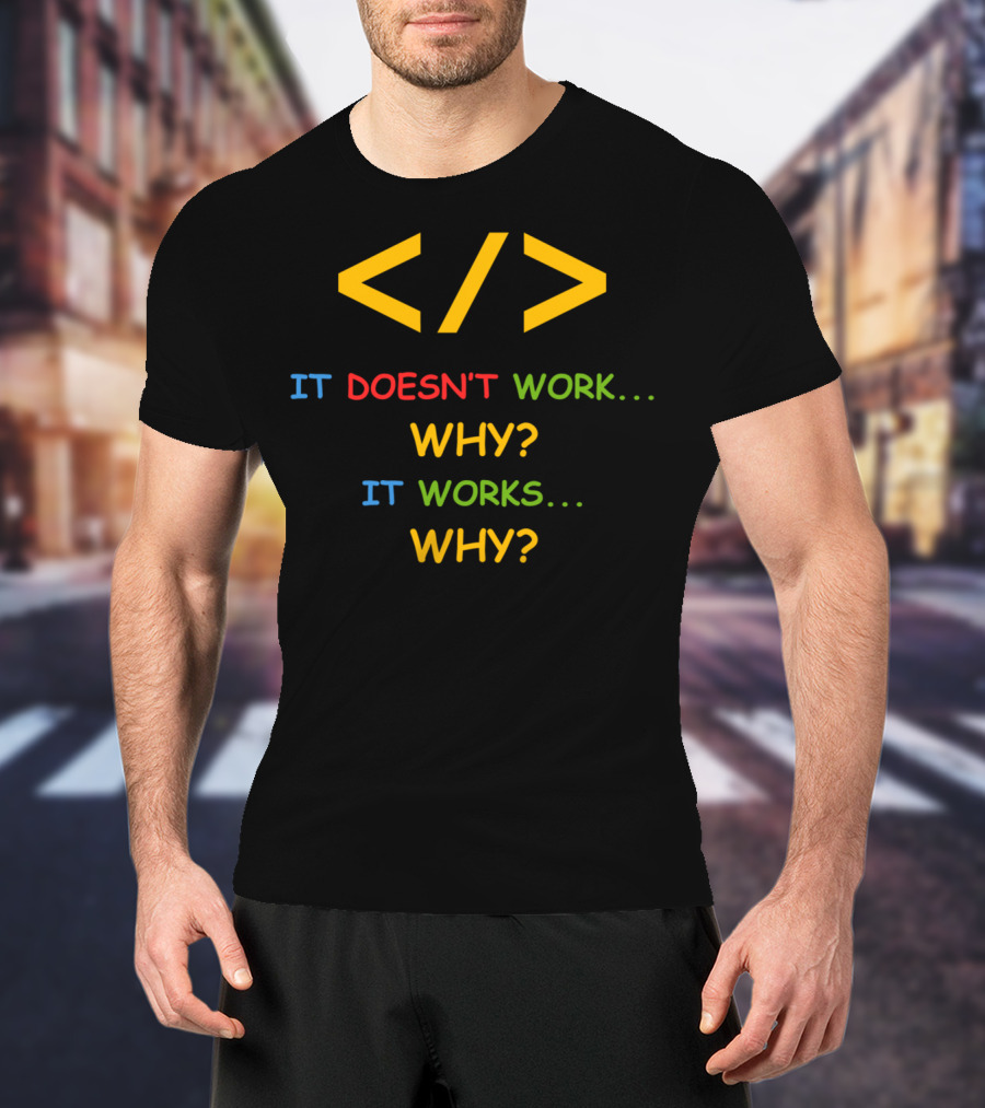 Funny Programmer Software Developer It Doesn't Work Why It Works Why T-Shirt