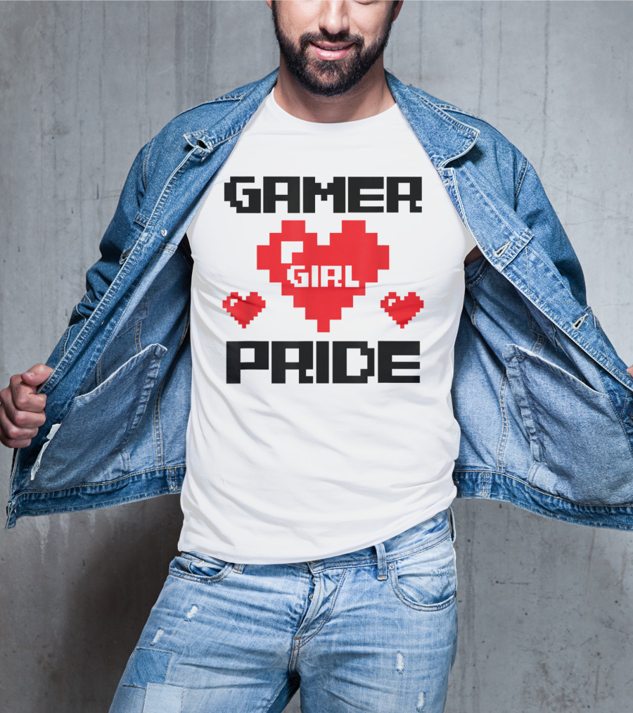 Gamer Girl Pride Pixel Heart Cute Female Gaming T-Shirt