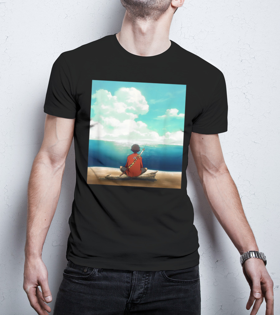 Samurai Champloo Reflective Ocean Scene T-Shirt