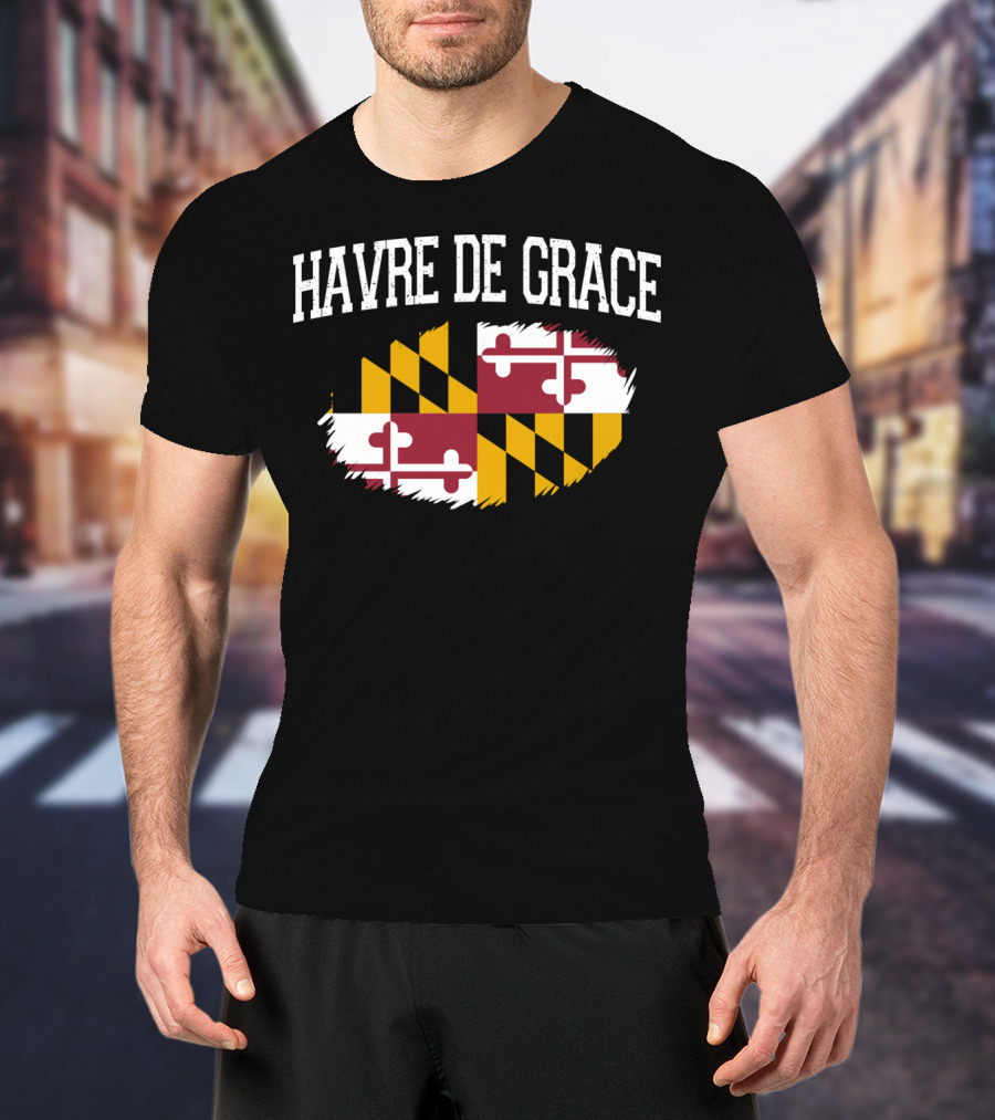 Havre De Grace Maryland Flag Vintage Usa T-Shirt
