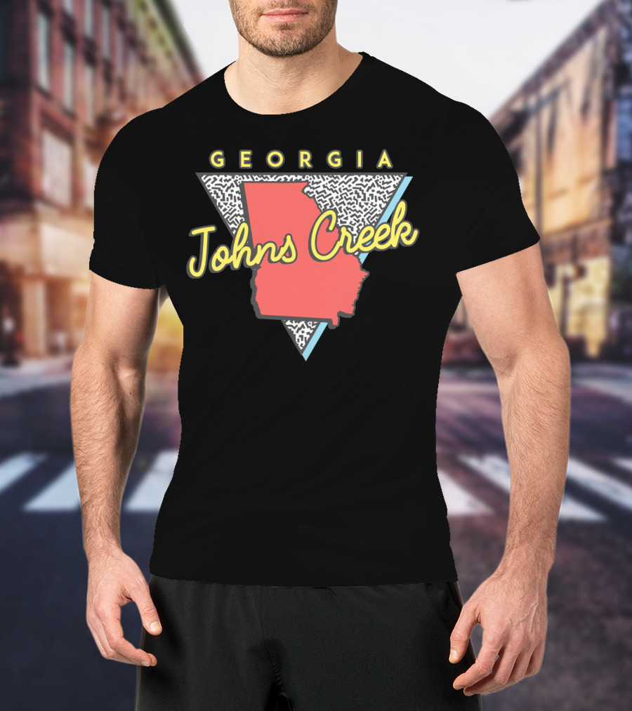 Johns Creek Georgia Retro Souvenir Design With Map T-Shirt