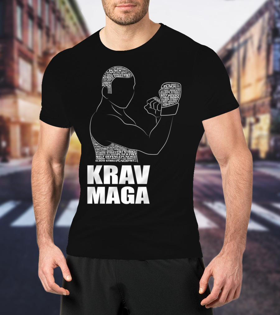 Krav Maga Men Self Defense Instructor Punch Strike Technique T-Shirt