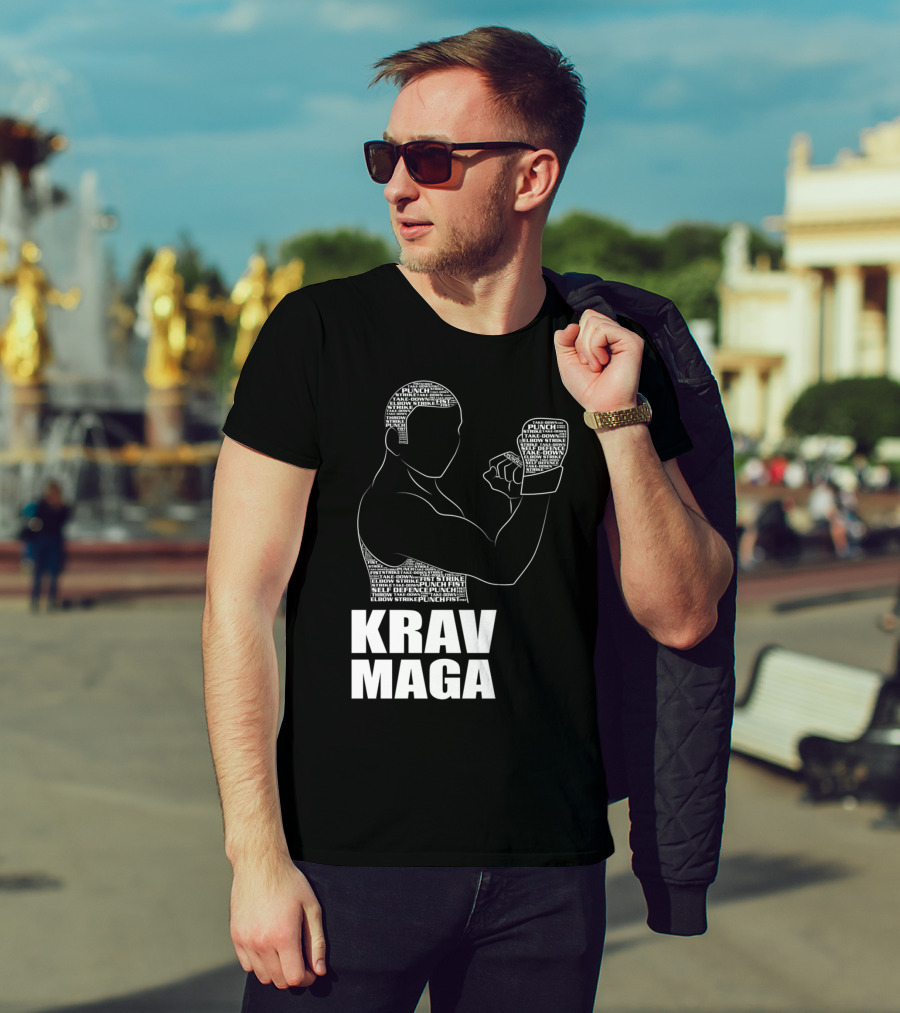 Krav Maga Men Self Defense Instructor Punch Strike Technique T-Shirt