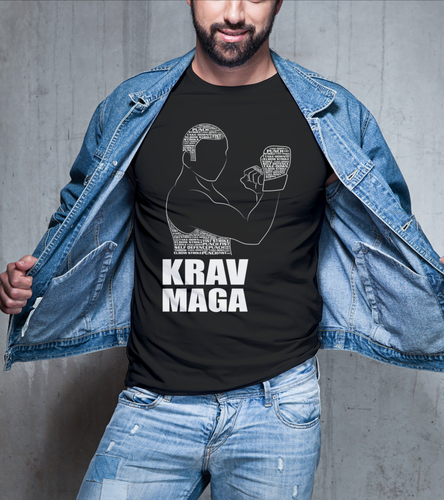 Krav Maga Men Self Defense Instructor Punch Strike Technique T-Shirt