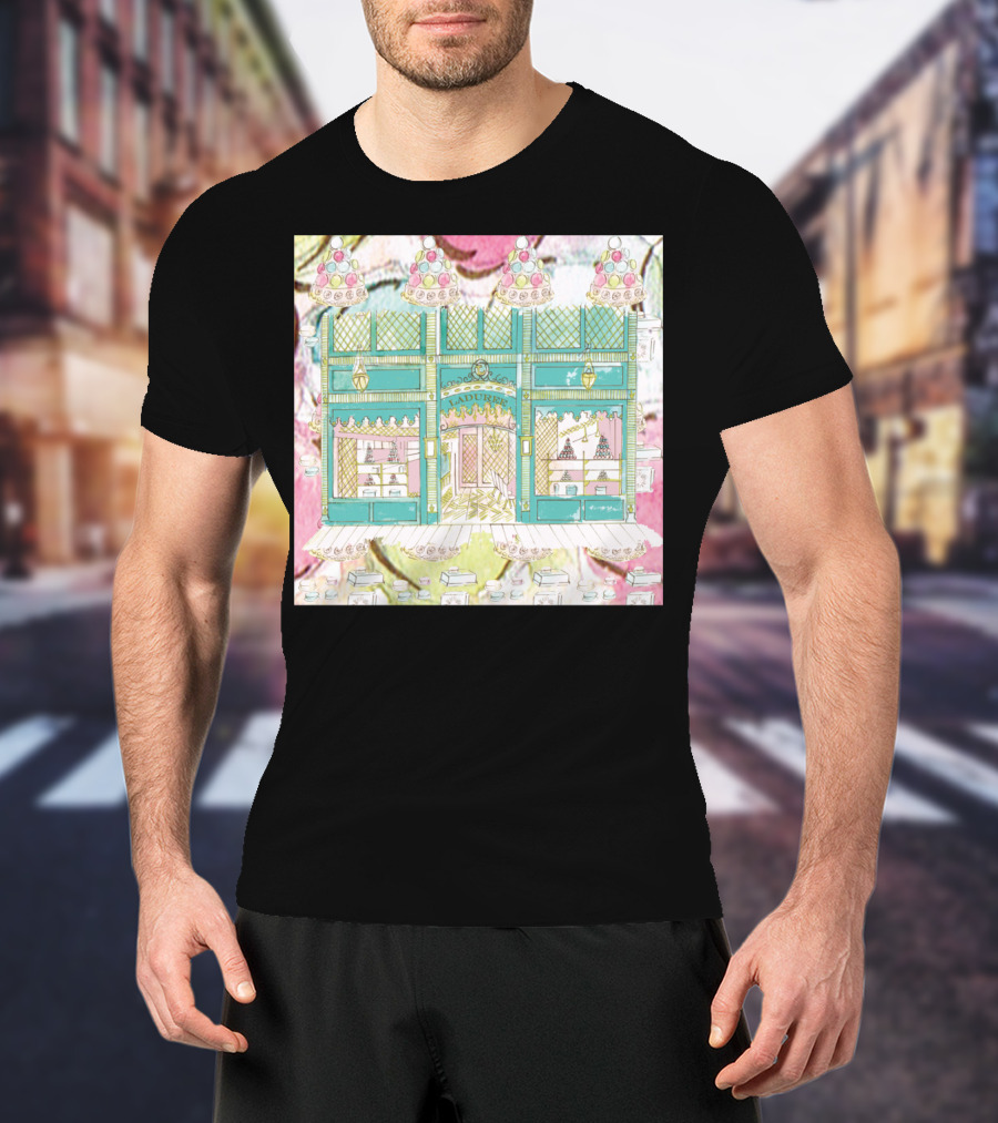 Laduree Shop Window Pastel Colour Macarons French Patisserie Display T-Shirt