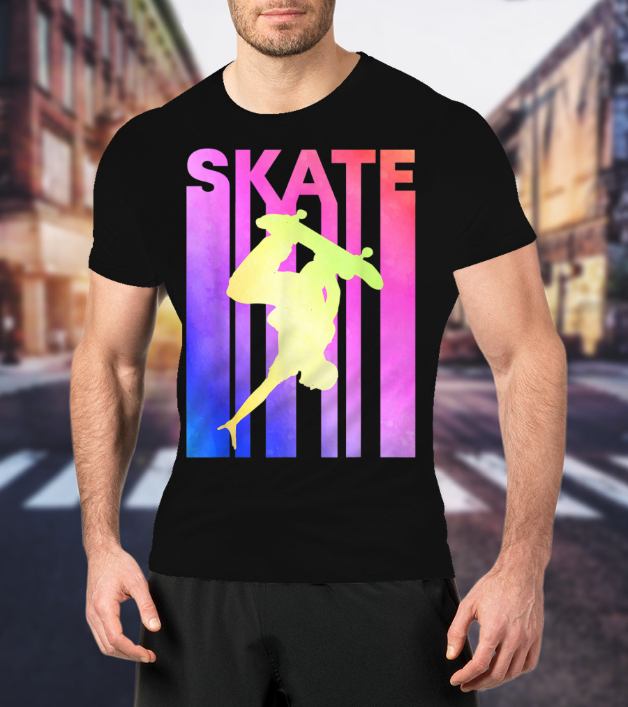 SKATE Retro Skateboard Backflip Vintage T-Shirt