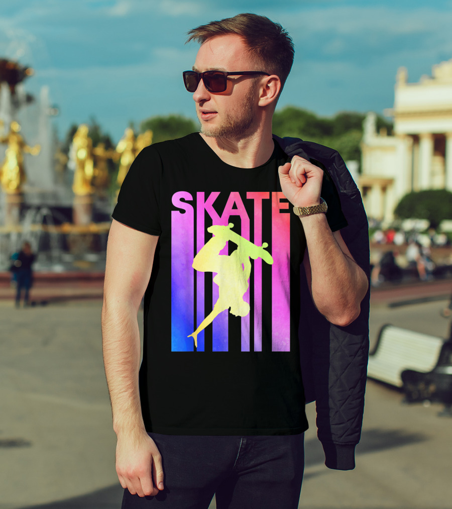 SKATE Retro Skateboard Backflip Vintage T-Shirt