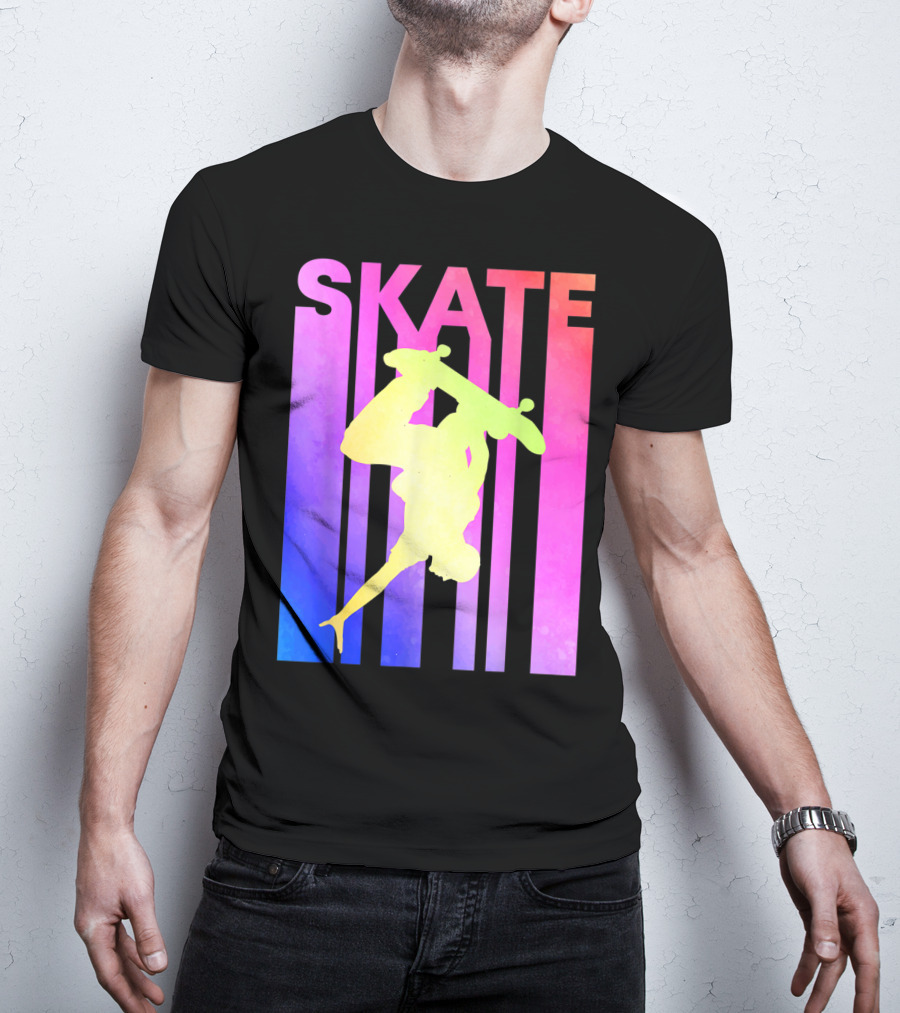 SKATE Retro Skateboard Backflip Vintage T-Shirt