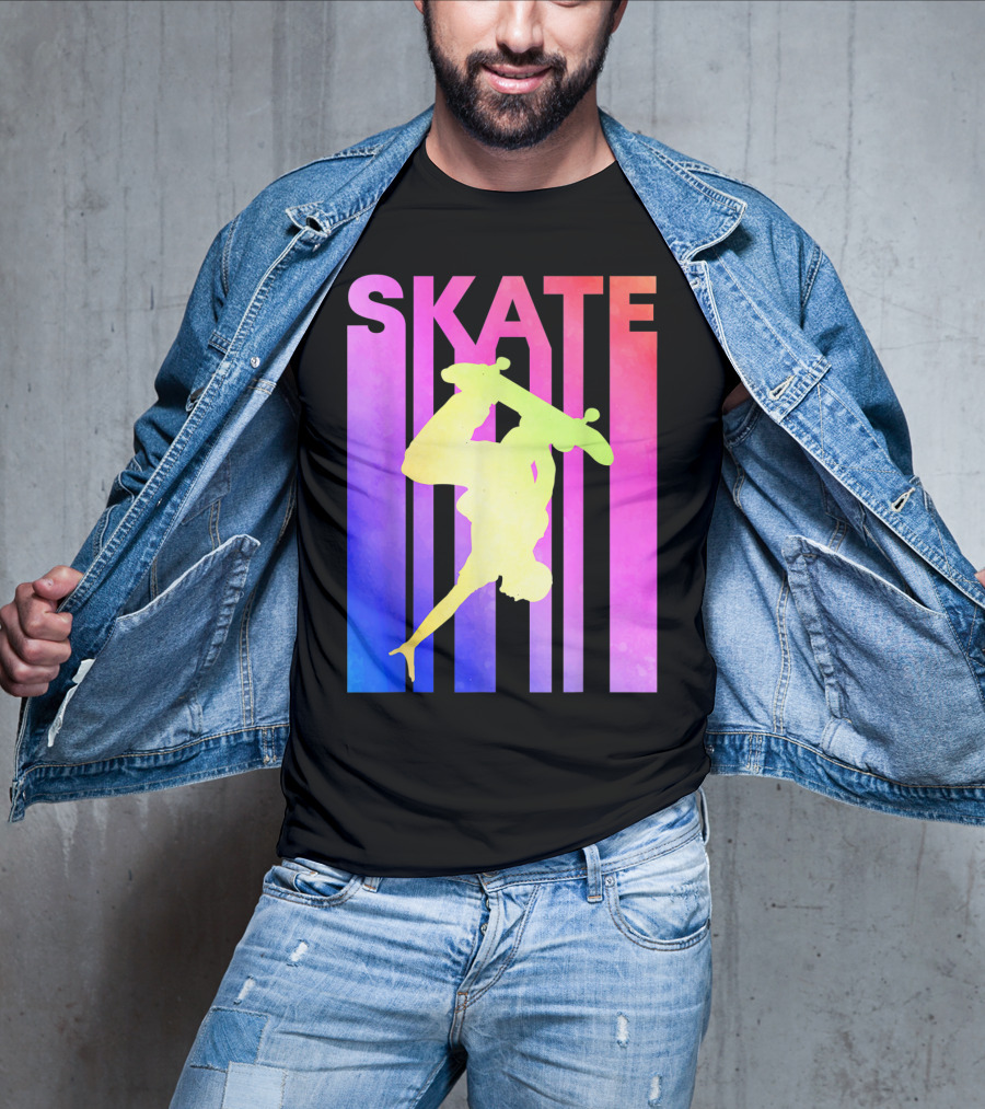 SKATE Retro Skateboard Backflip Vintage T-Shirt