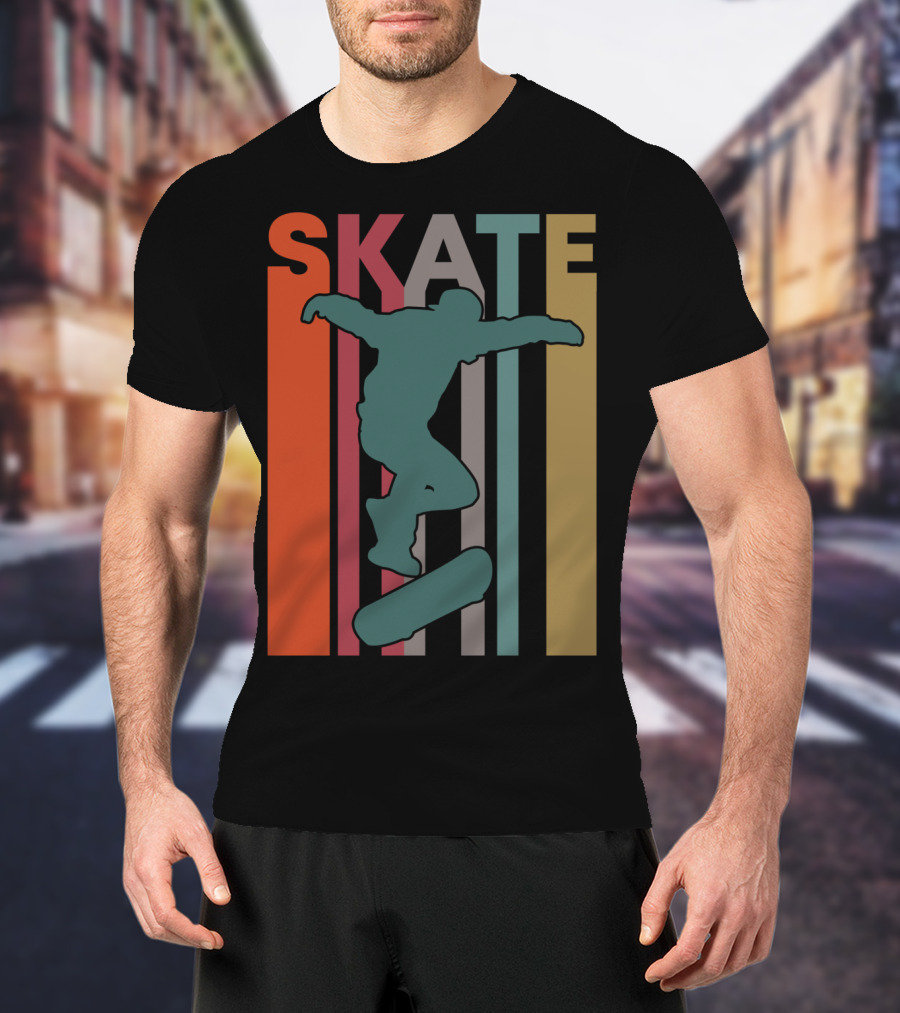 Retro Skate Skateboarder Vintage 70S 80S Skateboarding T-Shirt