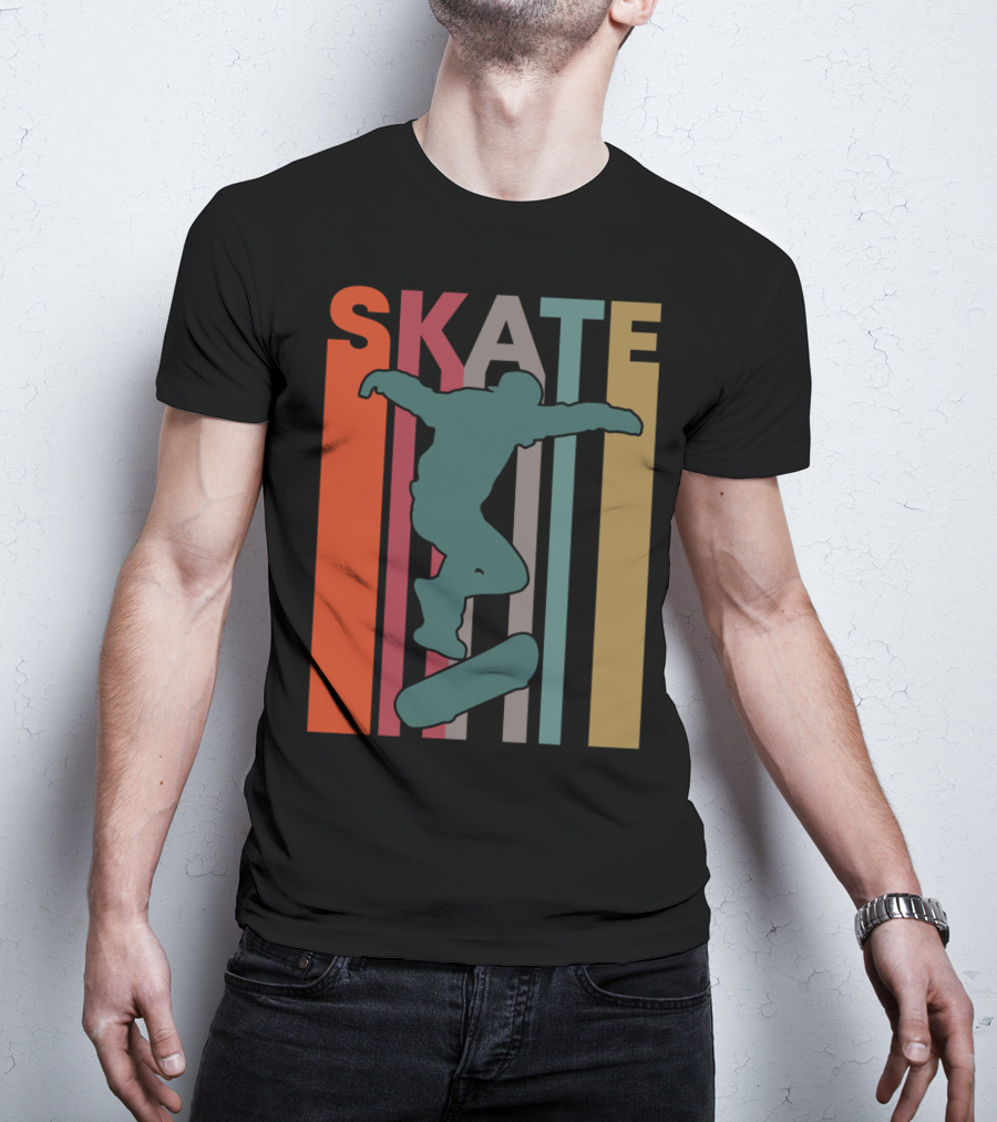 Retro Skate Skateboarder Vintage 70S 80S Skateboarding T-Shirt