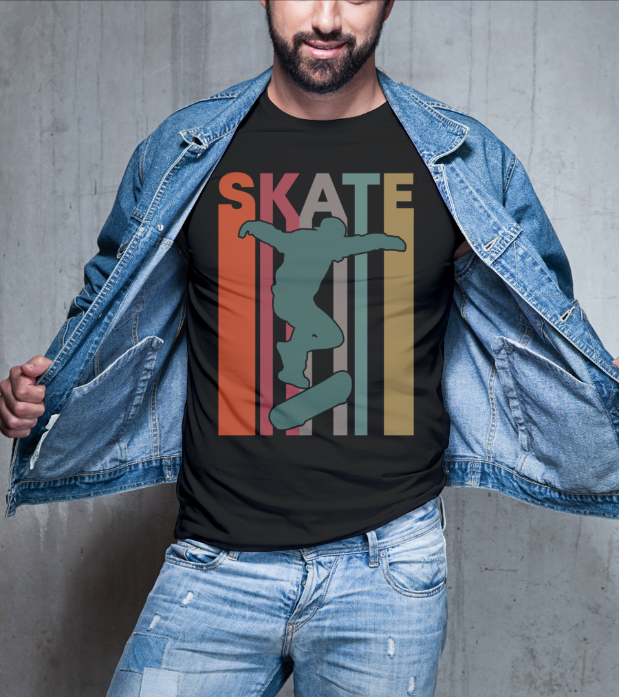 Retro Skate Skateboarder Vintage 70S 80S Skateboarding T-Shirt