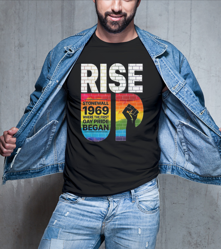 RISE UP Stonewall 1969 Where The First Gay Pride Began 50th NYC T-Shirt
