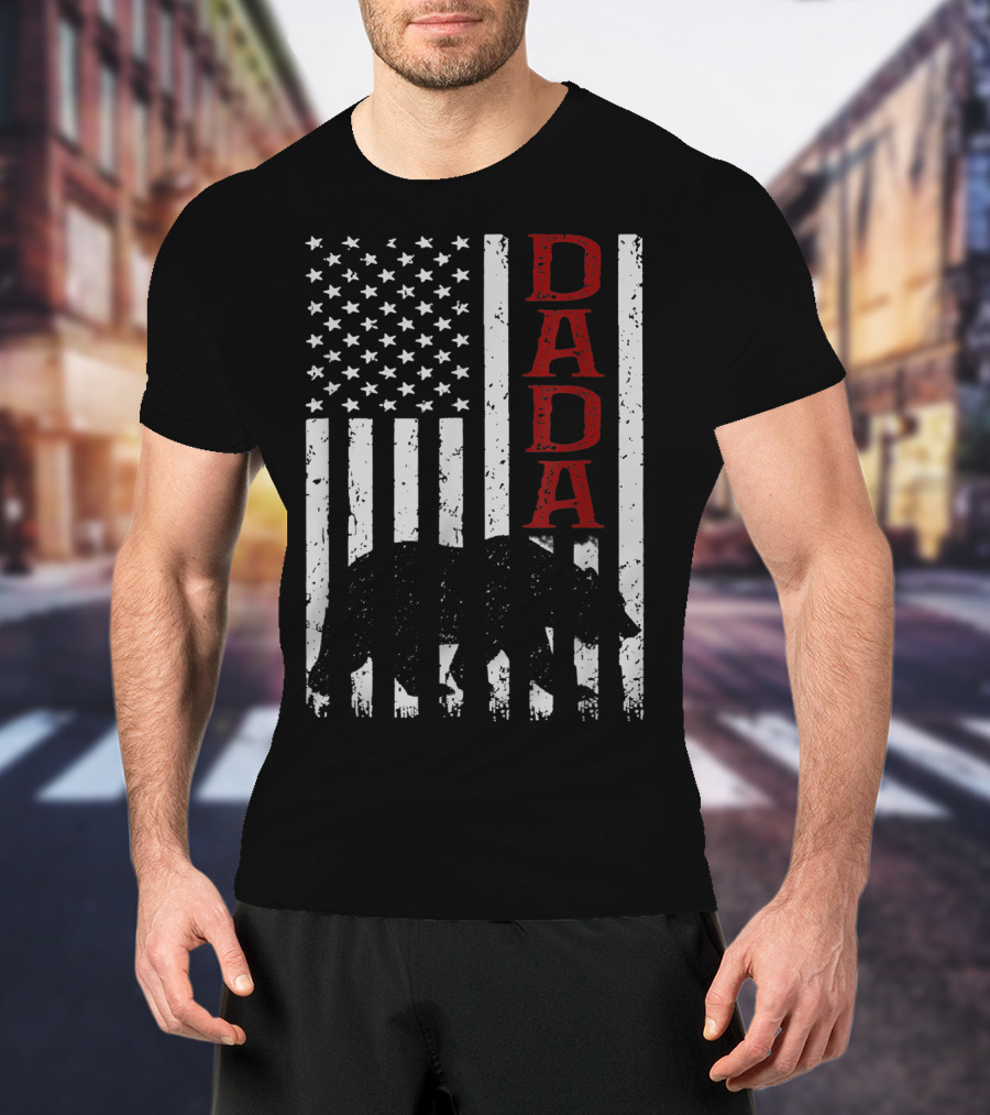 American Flag Dada Bear Silhouette T-Shirt