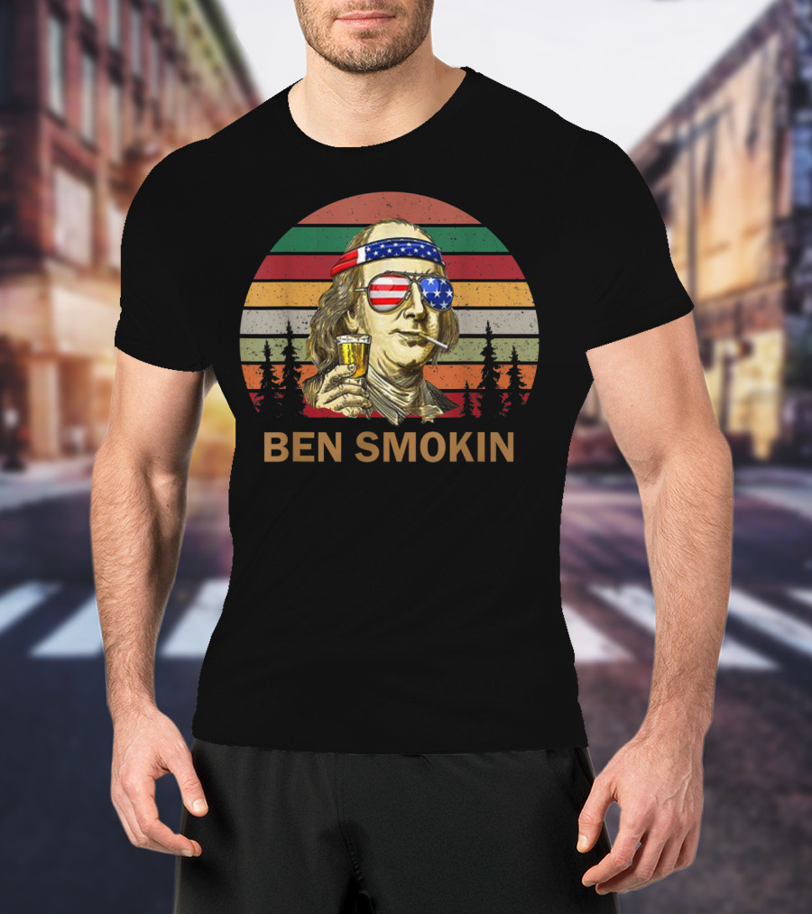 Ben Smokin Benjamin Franklin Patriotic T-Shirt
