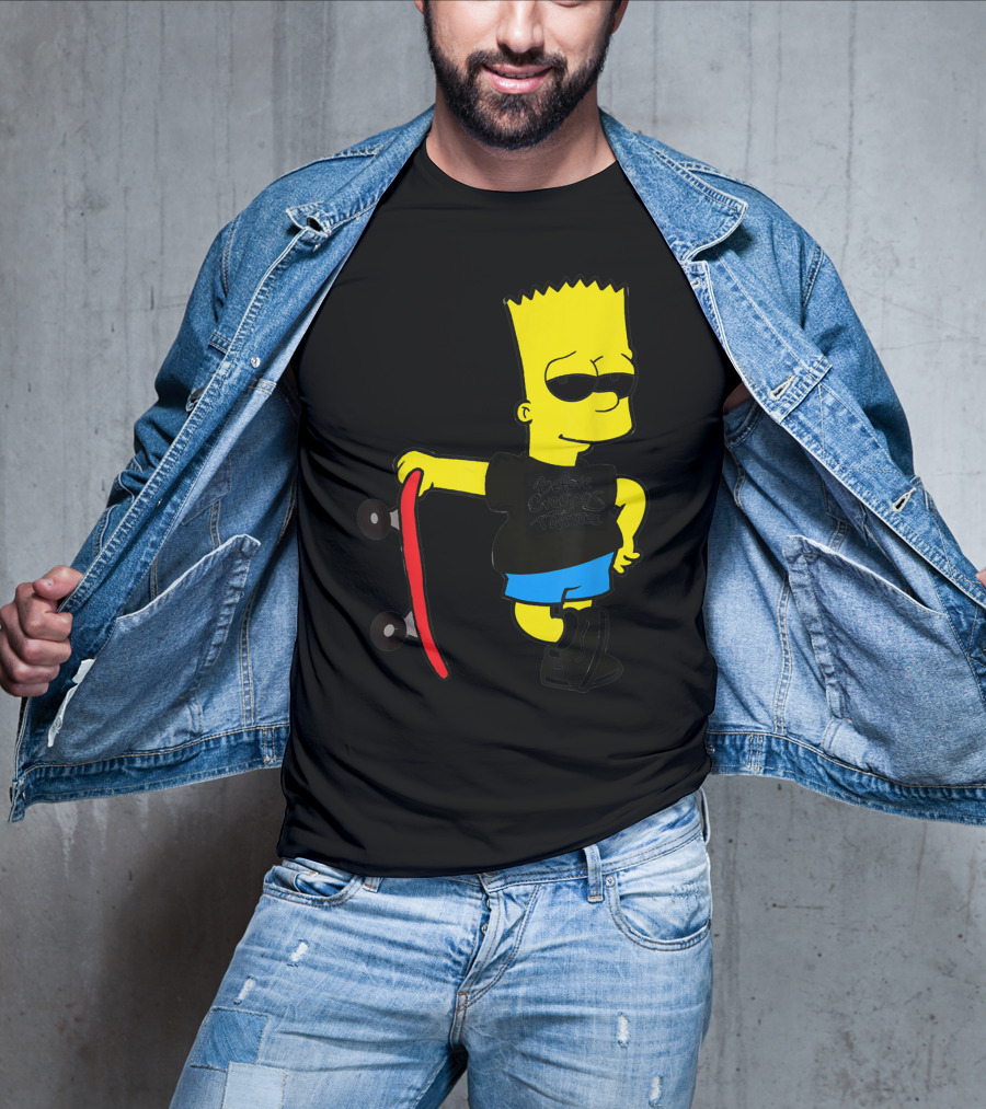 Bsbct Before Crayons Tattoos Bart Skateboard T-Shirt