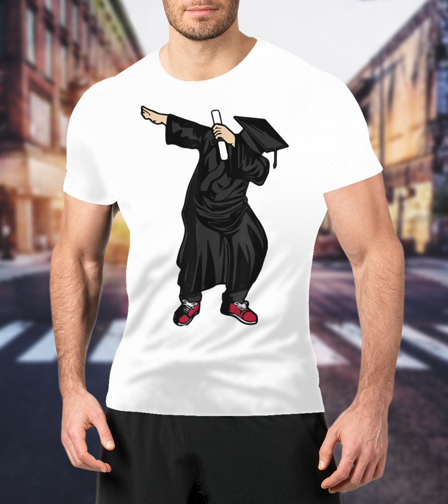 Dabbing Graduate Dance With Grad Hat And Diploma T-Shirt