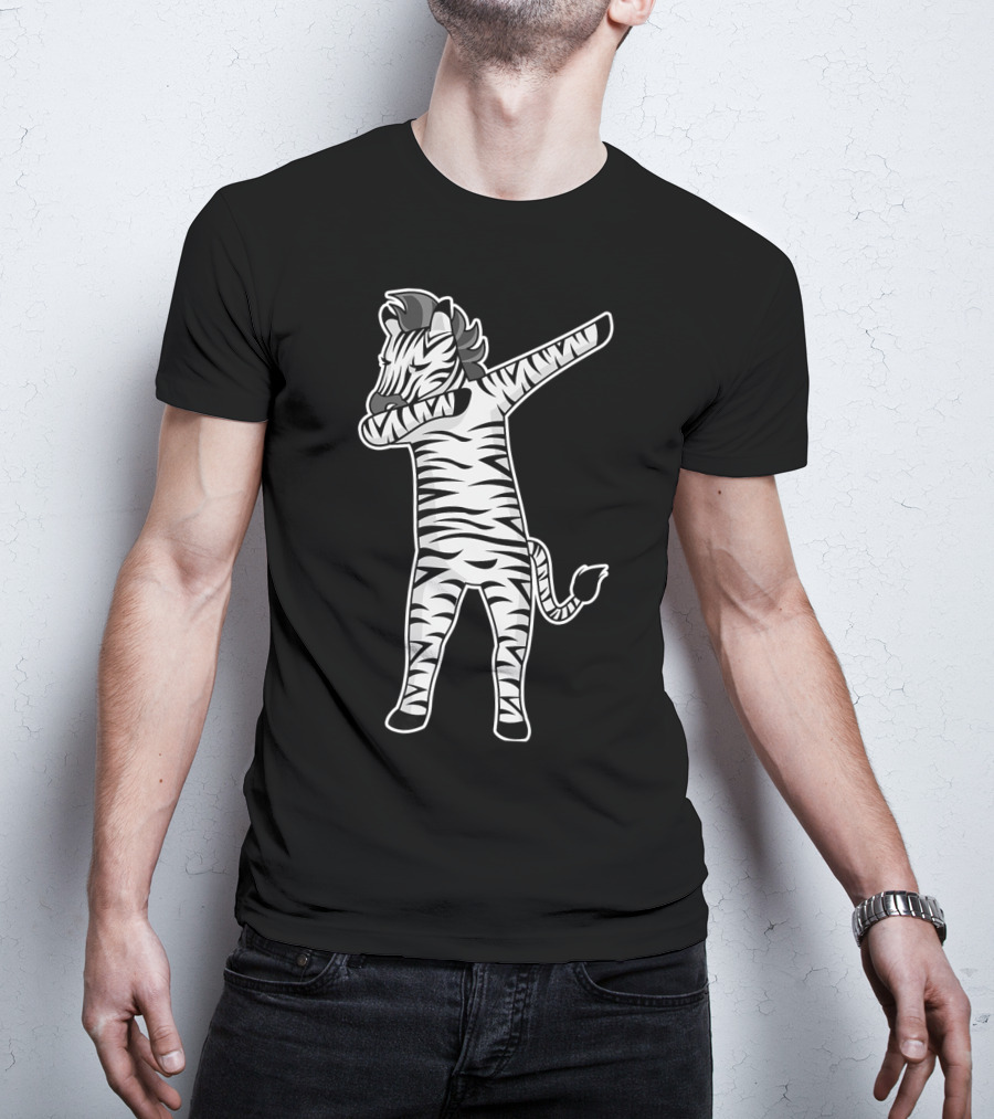 Dabbing Zebra Cool Dancing Equids Fun T-Shirt