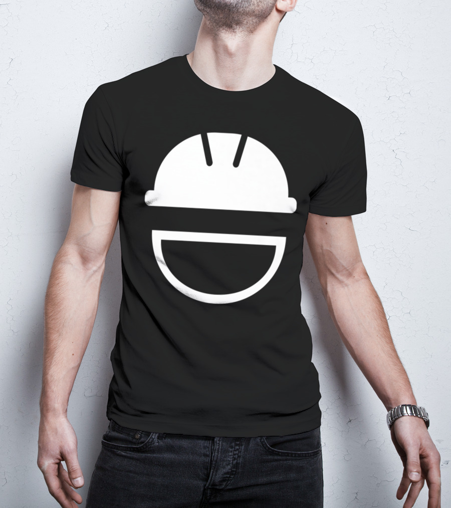 Engineering Hard Hat Smile Icon White Helmet T-Shirt